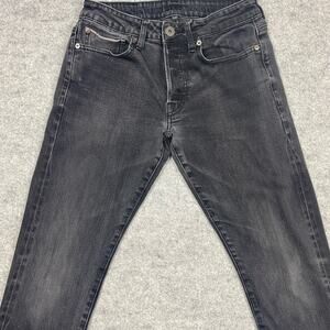 American Eagle jeans men’s black salvage butterfly flex stretch biker‎ punk rock